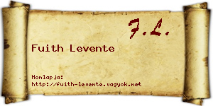 Fuith Levente névjegykártya