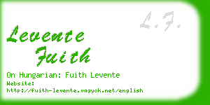 levente fuith business card